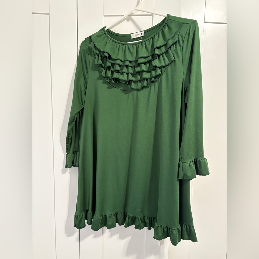 Nuggles Green Ruffled Top